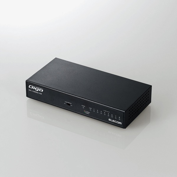 Giga対応スイッチングHUB 8ポート ブラック EHC-G08MN2-HJB