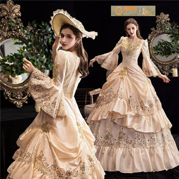 【激安開催！】貴族 衣装 ロングドレス 演奏会 ステージ衣装 女性 貴族 ステージドレス ピアノ発表会 ドレス おしゃれ 中世 演奏会用ドレス 高級 豪華な中世貴族風お姫様ドレス 舞台衣装 役者 オペ
