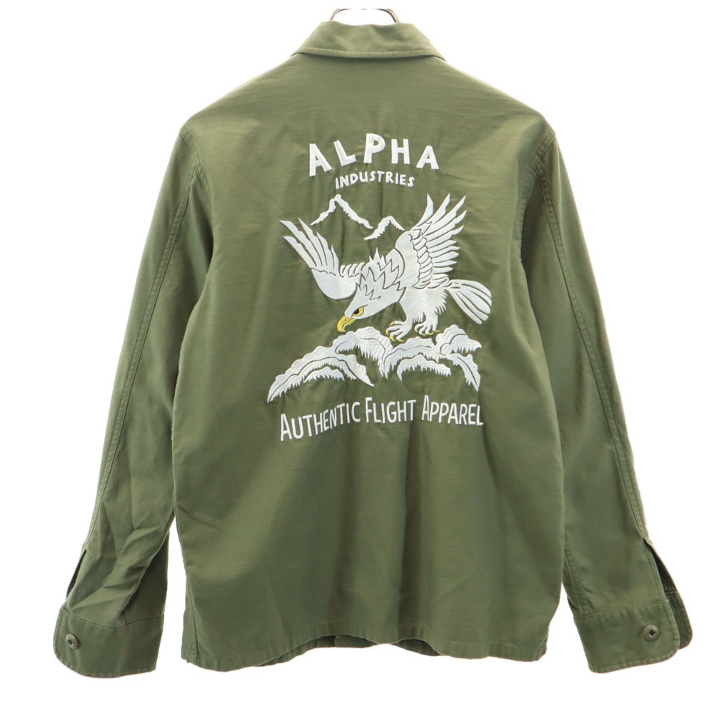 長袖 シャツ M カーキ メンズ