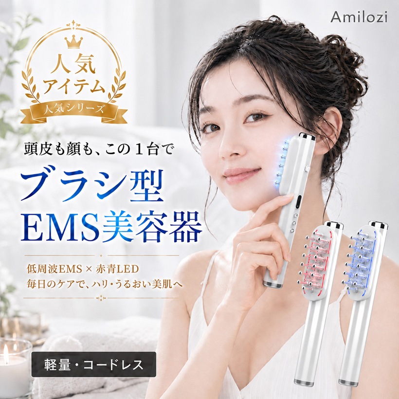 【女性誌ananで紹介】電動頭皮ブラシ 頭皮ケア美顔器4段階調節EMS PR ER 電気ブラシ頭皮マッサージヘッドマッサージャー低周波小顔女性用全身使用可能