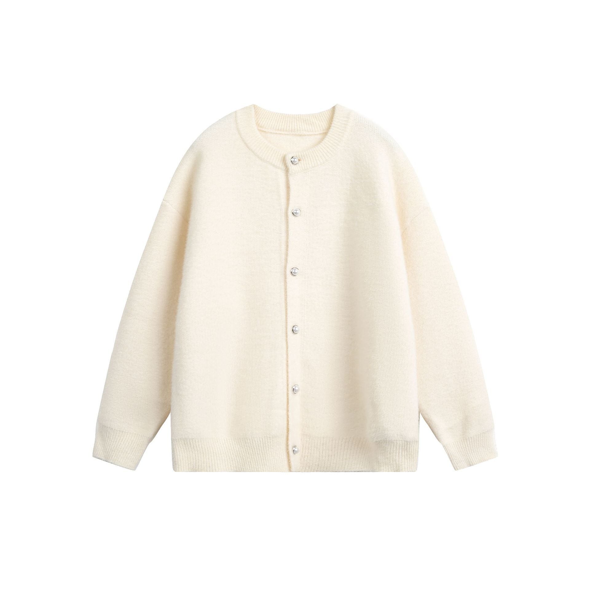 レイジースタイルのソリッドカラーのシングルブレストのセータージャケットの男性と女性秋のためのゆったりとしたカジュアルな多目的なニットカーディガン ディスプレイ ボックス