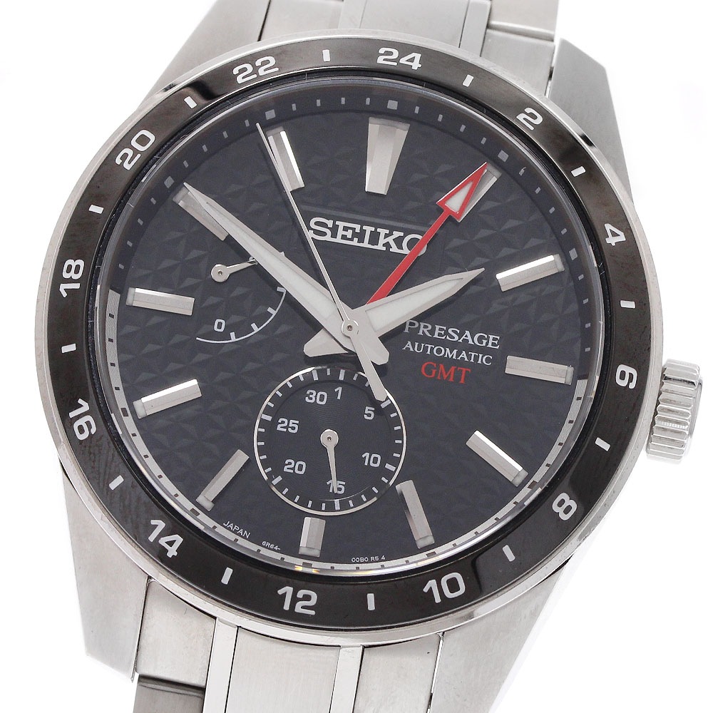セイコー SEIKO SARF005/6R64-00C0 プレザージュ GMT 自動巻き メンズ 良品 箱・保証書付き_938572【中古】