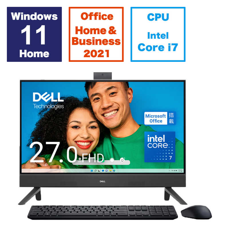 DELL　デル　デスクトップパソコン ［27型 /intel Core i7 /メモリ：16GB /SSD：1TB /2024春モデル］ ダークシャドウグレー　AI779T-EHHBBC