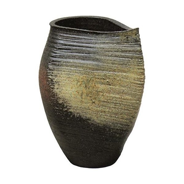 古陶変型花入 15号　（信楽焼花瓶花入れ花器壺壷水盤一輪挿しフラワーベースＨ）