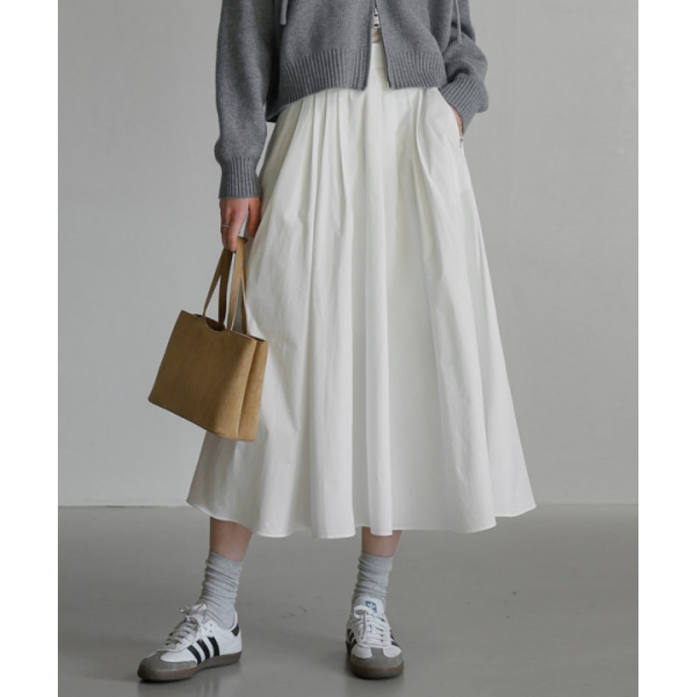 FRENCHCHIC ボリュームフレアコットンロングスカート_F5S12SK
