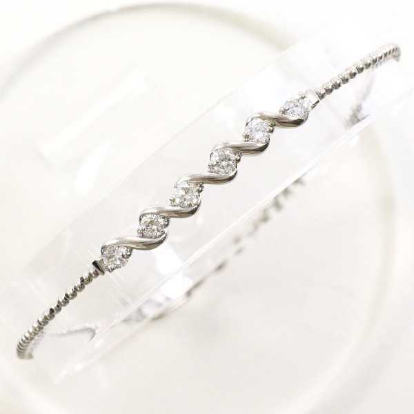 K18 18金 WG ホワイトゴールド ブレスレット ダイヤ 0.30 ジュエリー 中古