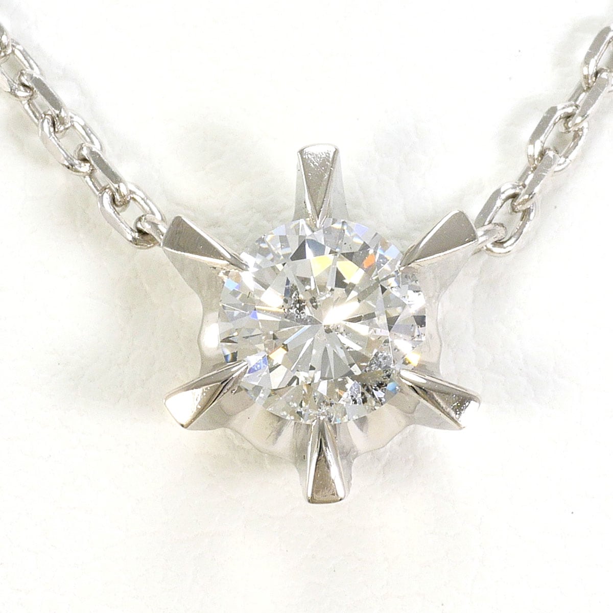 PT850 プラチナ ネックレス ダイヤモンド 0.598ct I1 総重量約5.2g 約41cm 中古