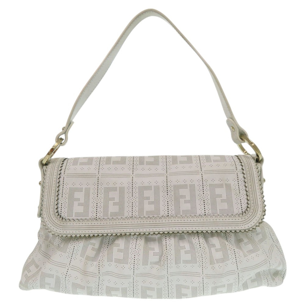 美品 ワンショルダー ズッカ 8BR445 ハンドバッグ レザー/レザー ホワイト 0711【中古】 レディース