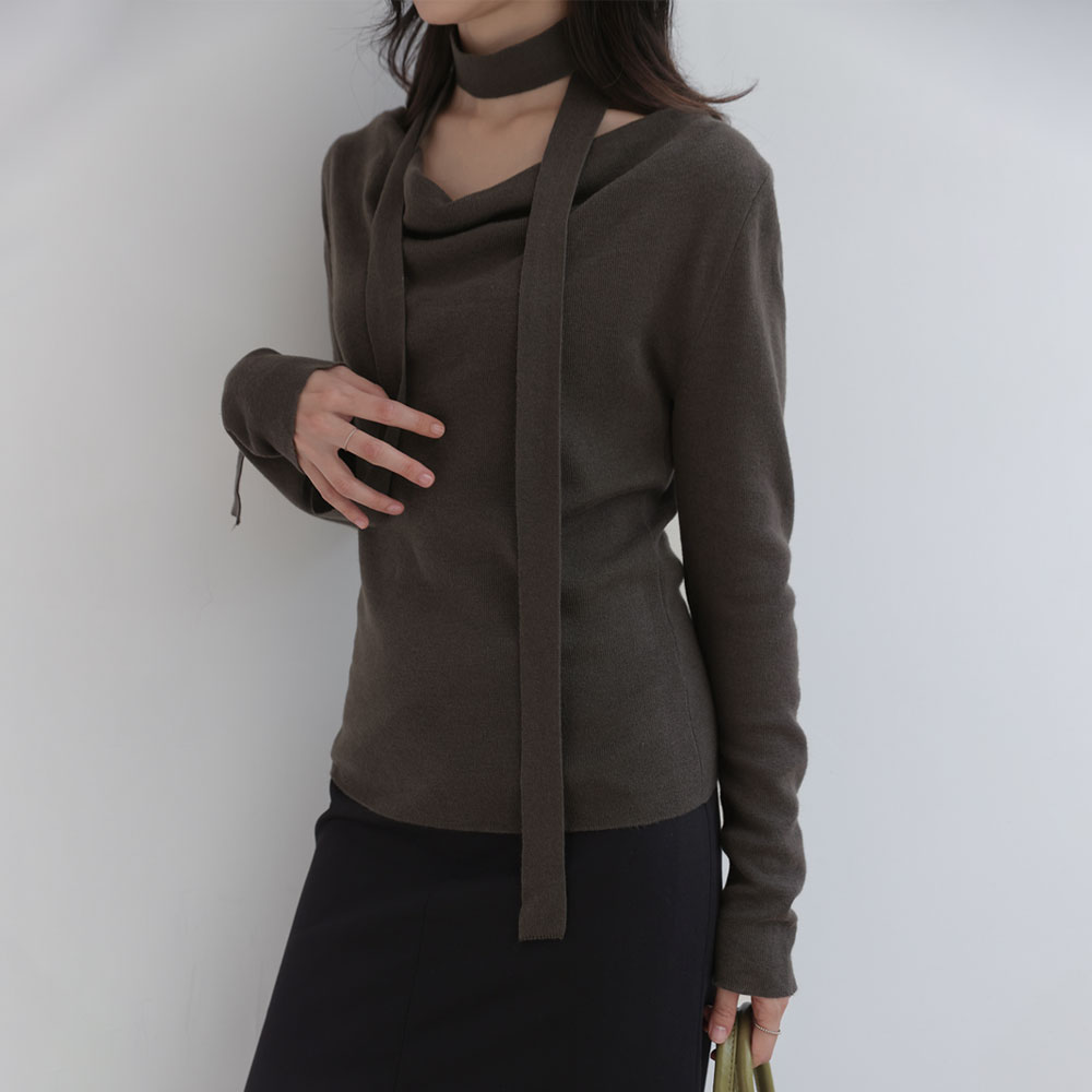 ウェイティストラップセットドレープニット