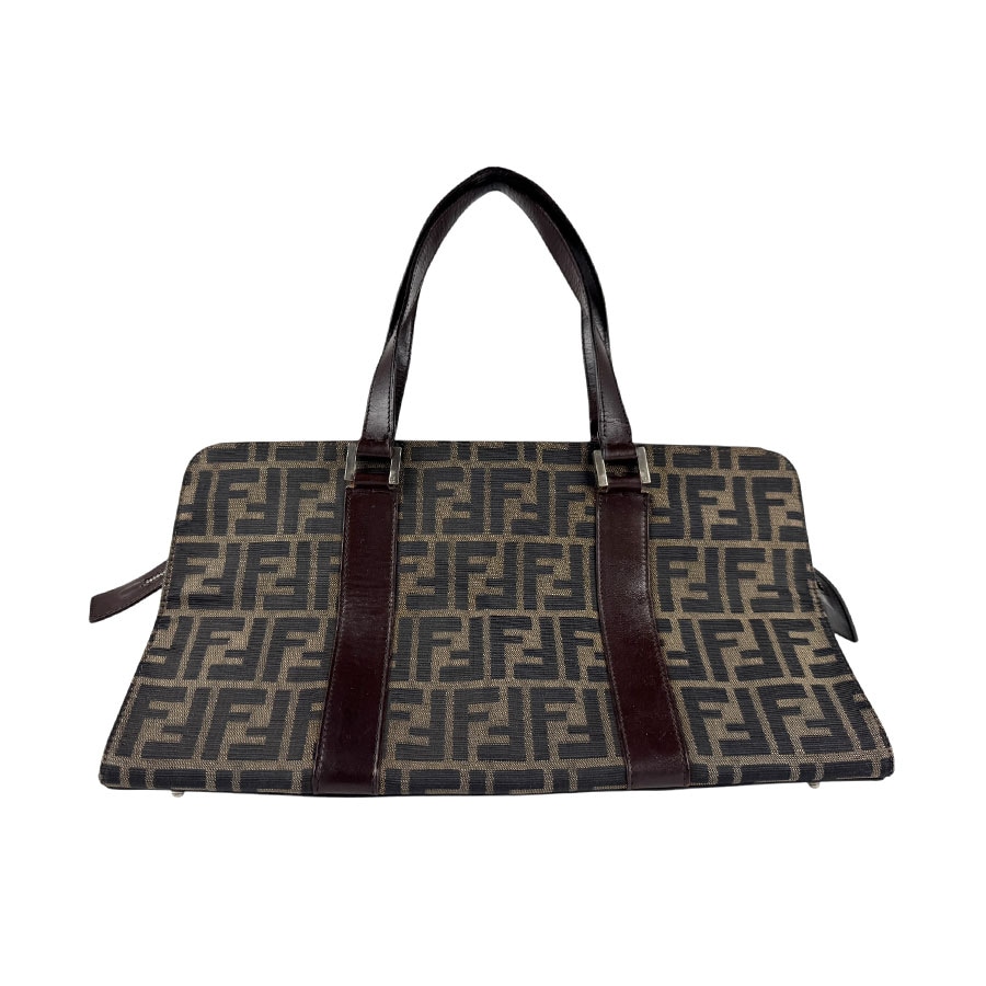 フェンディ FENDI ハンドバッグ ズッカ キャンバス/レザー ブラウン シルバー レディース z4802