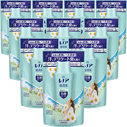 [ケース販売] レノア 超消臭 抗菌ビーズ 部屋干しDX 花とおひさまの香り 詰め替え 430mL10袋