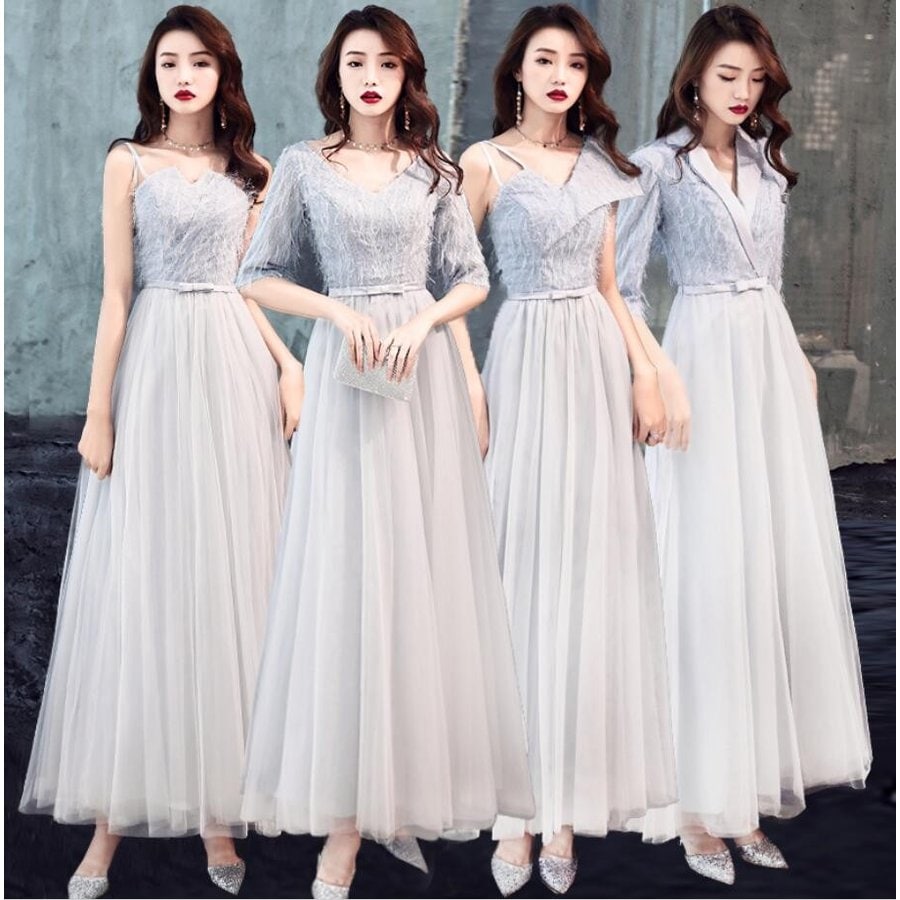 ブライズメイド ドレス ロングドレス 袖あり エレガント 花嫁の介添えドレス カラードレス aライン 5,896円