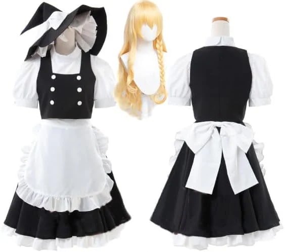 靴 ウィッグ コスプレ衣装 学園祭 ハロウィン 大人 きりさ コスチューム 魔理沙 霧雨 メイド服 きりさめまりさ コスプレ衣装 霧雨魔理沙 東方