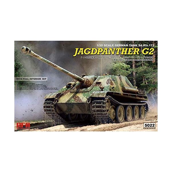 Military Miniatures 1:35 scale Sd.Kfz.173 Jagpanther G2 model kit with full interior detail by Ryefi