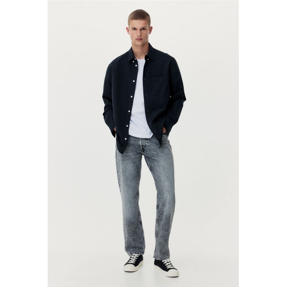 H&M リラックスフィットジーンズデニムグレー