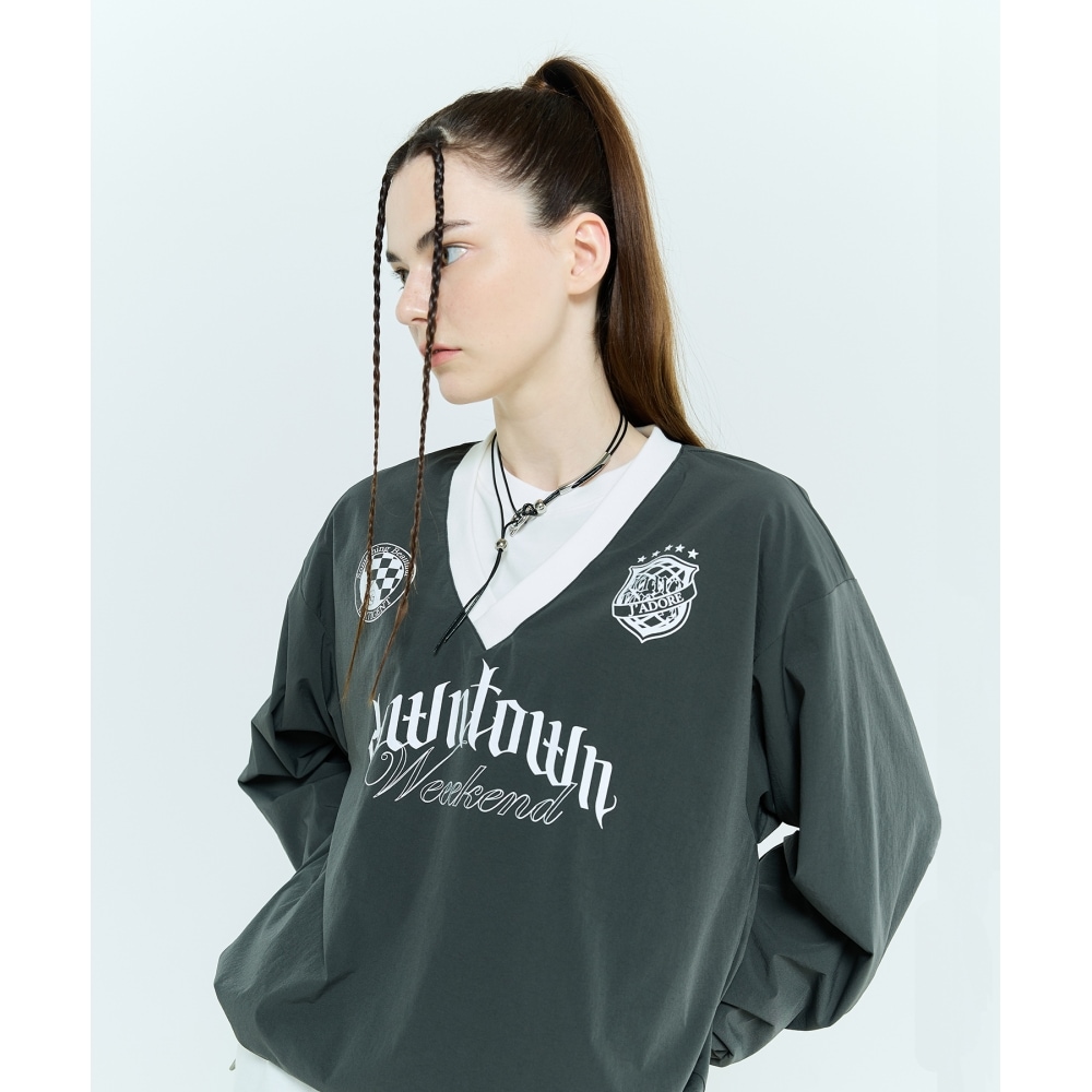 LARTIGENT L6ストリングナイロンプルオーバー(チャコール)