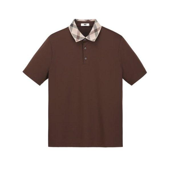 [26SS] [GIFT] ブラウンハウスチェックニットカラー半袖Tシャツ (DMTS6B002W2)