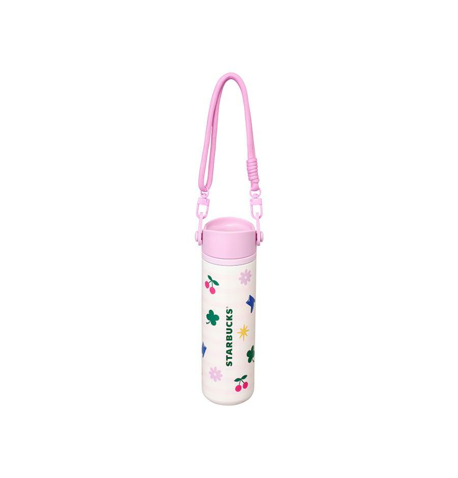 SS ポジティブ シャイン タンブラー 473ml 韓国限定 スターバ グッズ ストラップ付き ステンレスボトル 軽量 二重構造 保温 保冷