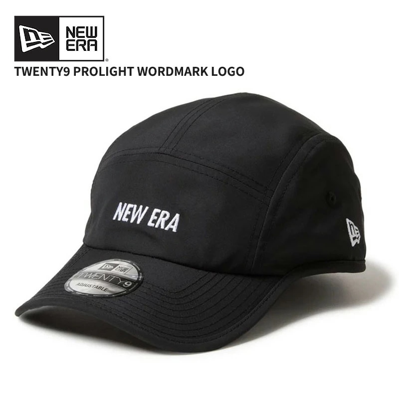 ニューエラ メンズ 5パネルキャップ 帽子 NEW ERA TWENTY9 PROLIGHT ワードマークロゴ ブラック 軽量 撥水 14667643