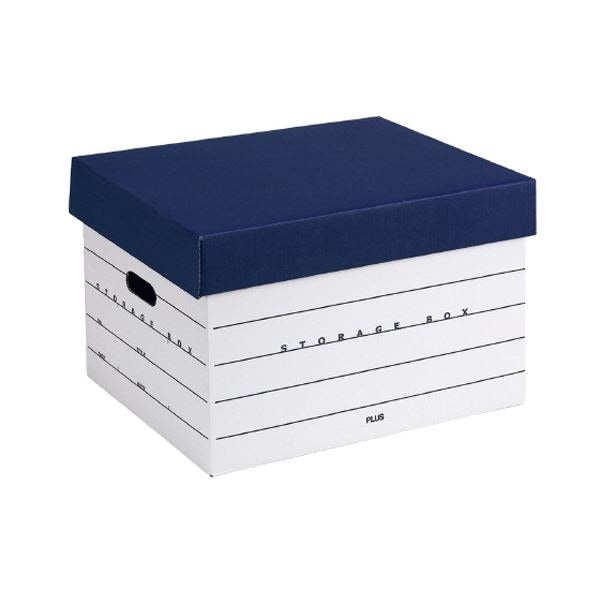 (まとめ) プラス ストレージボックスフタ式分離タイプ A4用 内寸W325×D420×H270mm ネイビー DN-245 1個 (×30セット) 37,158円