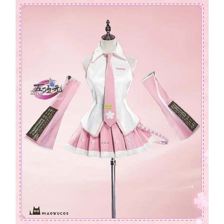 「新品・即納可能」 【大人気N0.1】　ボーカロイド　桜ミク　コスプレ衣装　SNSで大バズり　プレミアムVer　　ins大人気 ウィッグ　靴　髪飾り　髙!品!質