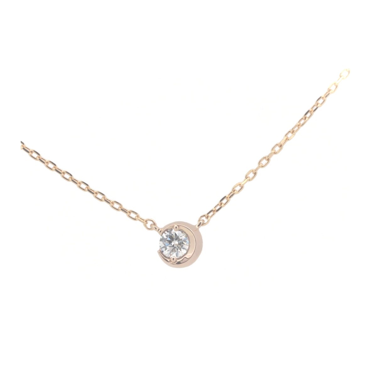 ムーンセッティング　ダイヤネックレス　0.04CT　K18PG 質屋出品