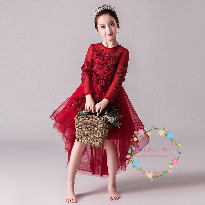 子供ドレス 安い 結婚式 レッド ワンピース キッズ 二次会 パーティードレス フォーマル 演奏会