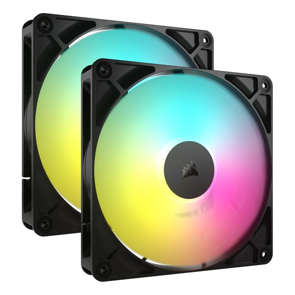 ファン RS140 ARGB Dual Fans RGB LED8個搭載/4ピンPWMコネクタ/ブラック CO-9050183-WW