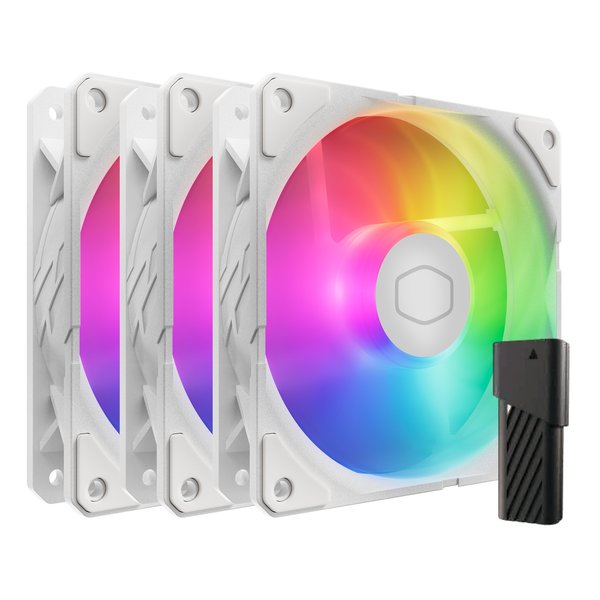 SickleFlow Edge 120 ARGB White Edition 3-Pack Fan Kit A1ミニLEDコントローラ/白 MFX-B2DW-253P2-R2