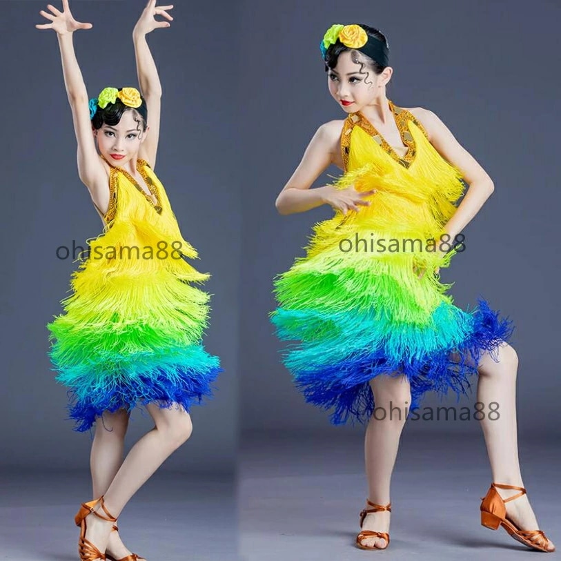 出血大サービス ラテン衣装 可愛い 試験 ラテンワンピース 女の子 練習着 ラテンダンスウェア 社交ワンピース チャチャ 高級 社交ダンス衣装 子供ラテンワンピース フリンジ ラテンドレス 発表会 ダ 5,827円