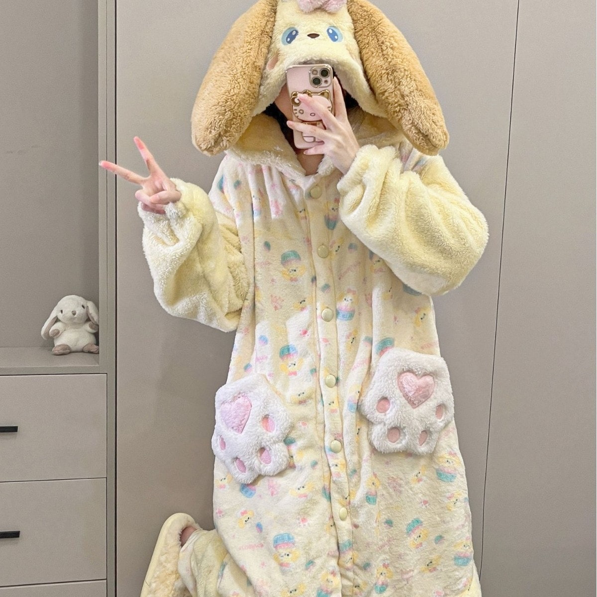 コック餅冬の珊瑚の絨毯と厚手の少女可愛い優しい女の子のスリーパールームウェアセット30%までに制限