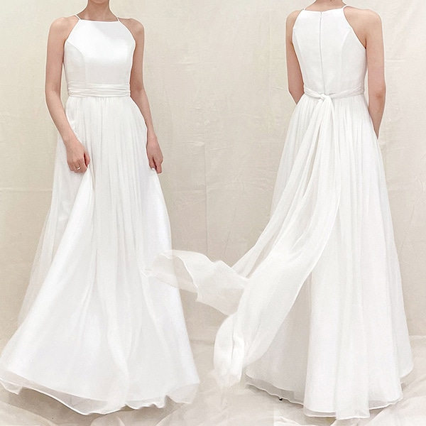 花嫁 ウェディングドレス プリンセスライン 白ドレスワンピース プリンセス シンプル 結婚式 披露宴 前撮り 後撮り 撮影用 フォトウェディング ロングドレス hs008cy