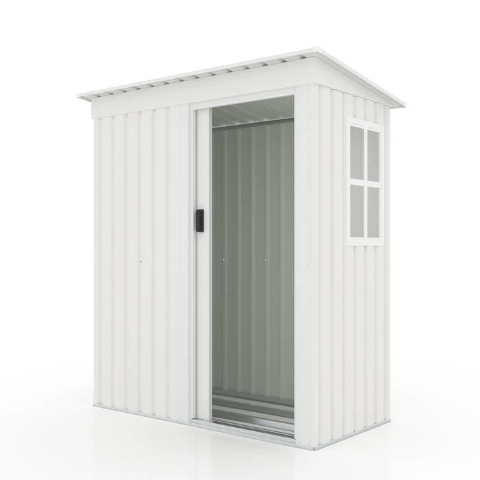 組立式 棚なし ホワイト 物置 屋外 大型 倉庫 大型物置 戸外収納庫 物置 防水 耐候性 収納 物置き ゴミ置き場 マルチストッカー ガーデン 庭 田畑 農場 頑丈 大容量 スチール 引き戸