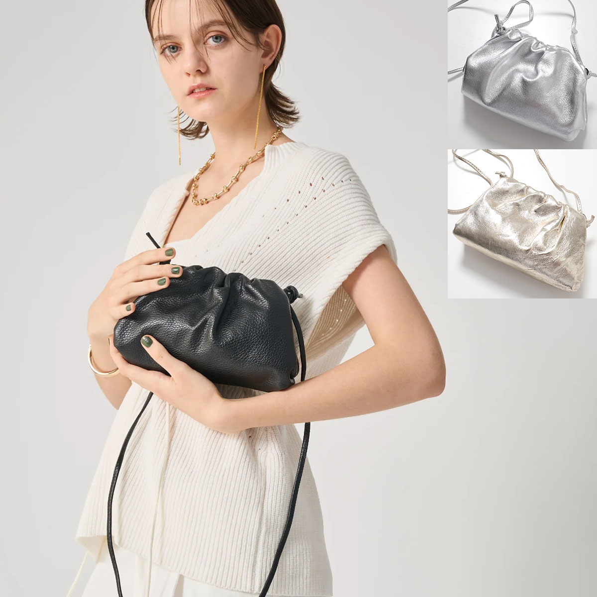 MILLELA FIRENZE ミレッラフィレンツェ ショルダーバッグ 10290521 レディース レザー がま口 ミニバッグ ポシェット 鞄 カラー3色