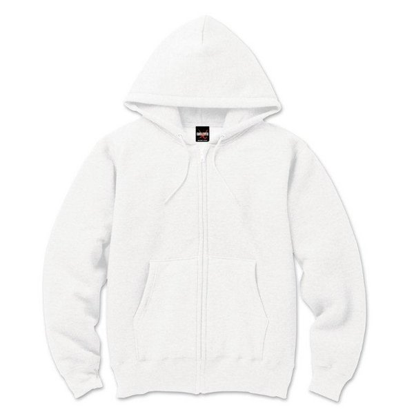 裏起毛 フルジップ パーカー Lサイズ ホワイト 12.5oz ヘビーウェイト 綿混 コットン混 保温力抜群 男女兼用