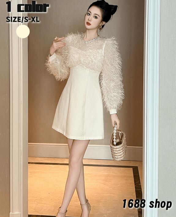 New type追加！2025 タイトワンピース 姫系ワンピース　シンプル　ワンピース インポート ひざ丈 ミドル丈 エレガント　韓国ファッション シンプル Vネック パーティドレス 長袖　お嬢様 セ