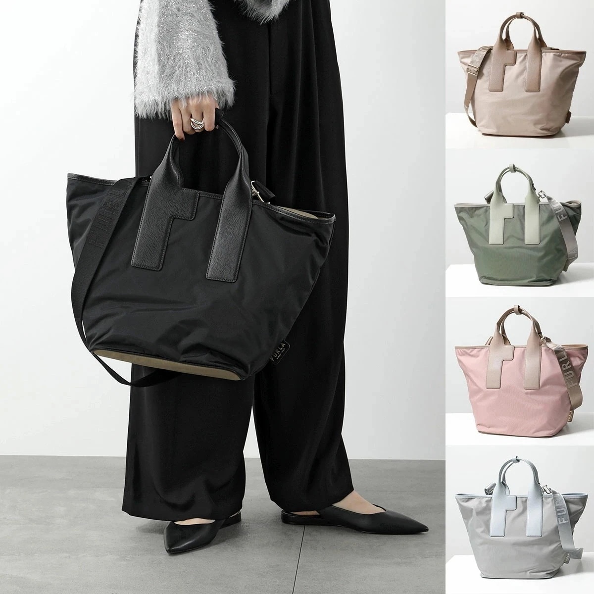 Furla フルラ トートバッグ PIUMA ピューマ トートバッグ L WB01249 BX3050 レディース レザー ナイロン ショルダーバッグ ロゴ 鞄 カラー5色