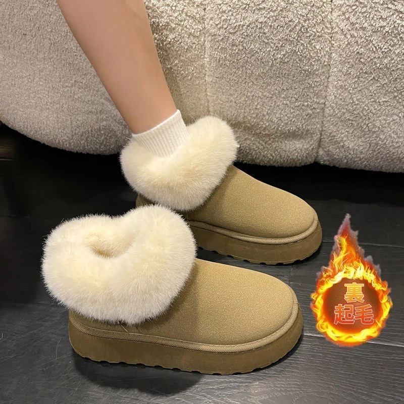 ブーツレディース裏起毛スノーブーツ防寒ブーツスノーシューズファー防滑保暖防寒ブーツ暖かい雪靴おしゃれ可愛い