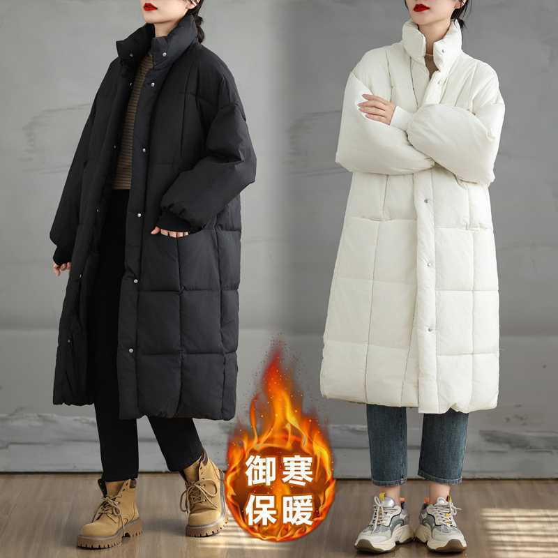 「ファットガール」 2024冬新品 ダウンコート ロングコート 大きいサイズ 体型ーカバー キルティング 裏起毛 厚手 保温 レディース ダウンジャケット ダウン アウター メガ割30%までに制限
