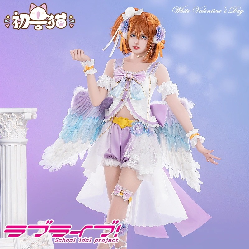 初獣猫ラブライブ高坂穂乃果cos衣装ホワイトデーエンジェルアイドル企画