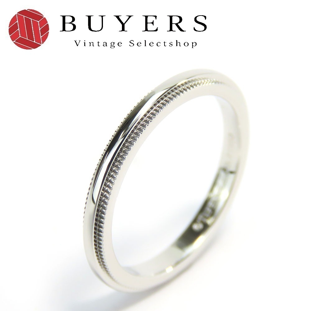 中古 リング・指輪 ミルグレイン Pt950 約3.3g プラチナ 約＃7.5 ジュエリー レディース 女性