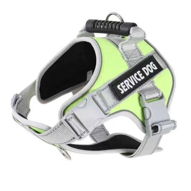 犬用ハーネスハンドル付パワーハーネス胴輪反射テープ超小型犬-大型犬飛び出し防止簡単装着ハンドルハーネスソフト衝撃吸収大型犬中