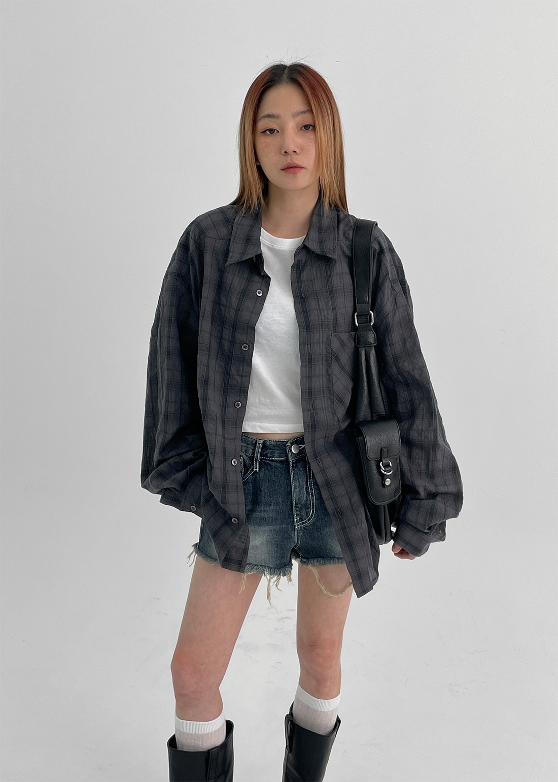 (UNISEX) セカールーズフィットチェックシャツ