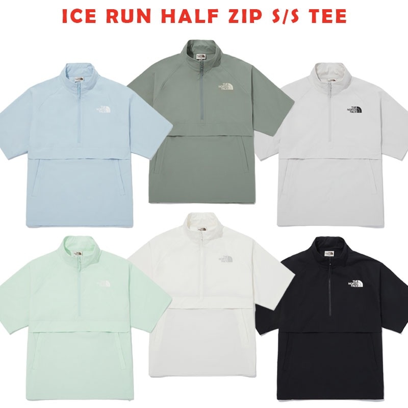 韓国正規品保証 関税負担なし NT7KQ01J ICE RUN HALF ZIP S/S TEEデイリー 基本 着装 男子 女子 人気 韓国 ファッション 男女共用 アウトドア