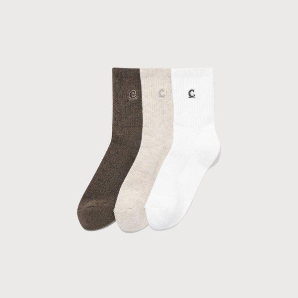 靴下 CQK CO2506TC10-MT シンボル ロゴ メランジ ソックス Multi