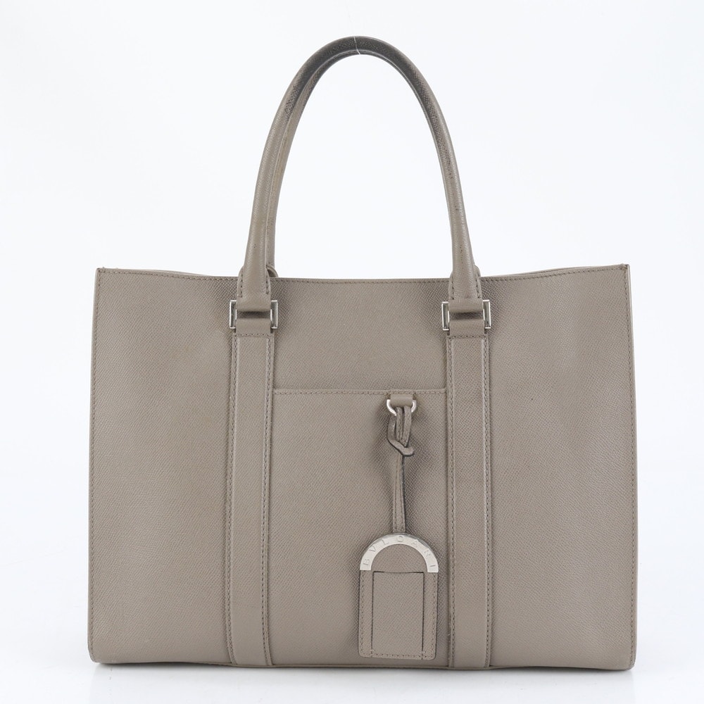 ブルガリブルガリ マン レザー ビジネス バッグ 書類鞄 ブリーフケース トート 通勤 A4 メンズ RUE CQ15-7 中古