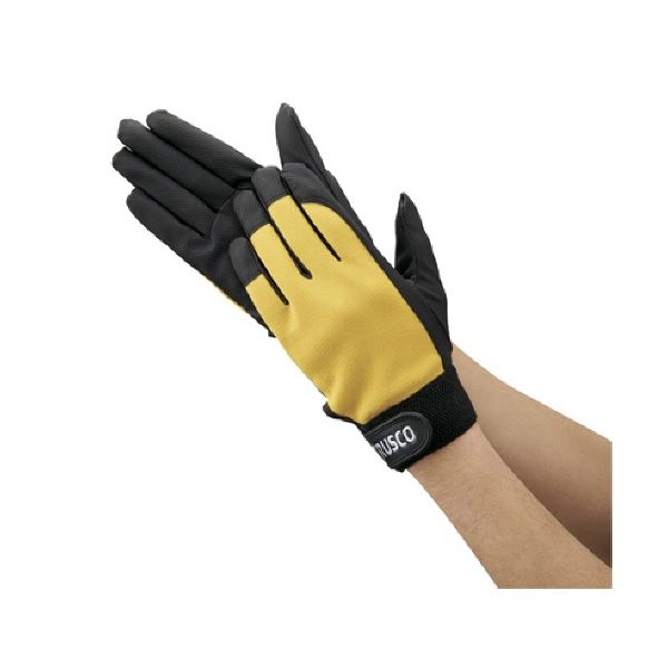 （まとめ）PU薄手手袋 エンボス加工 イエロー S TPUM-Y-S 1双 [x5セット]