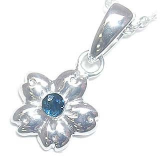 ( 9月誕生石 ) サファイアペンダントネックレス（フラワーモチーフ）楽ギフ_包装