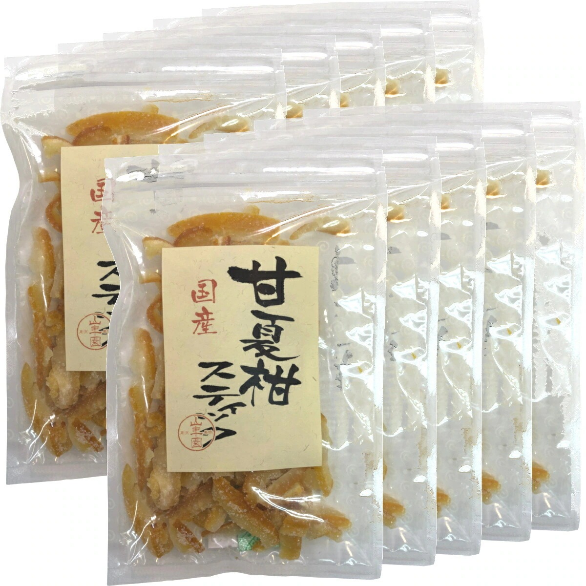 国産 甘夏柑スティック 100g10袋セット 国産の甘夏柑の皮と果汁をじっくり丁寧に仕上げました 冷茶や氷水 ヨーグルトに 健康 ダイエット ギフト プレゼント お年賀 御年賀 プチギフト お茶 内