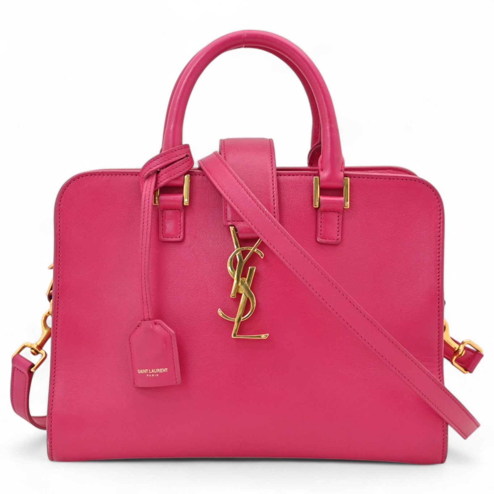 サンローラン カバス 2WAYバッグ ピンク レザー Bランク ys6565cc